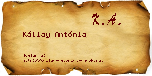 Kállay Antónia névjegykártya